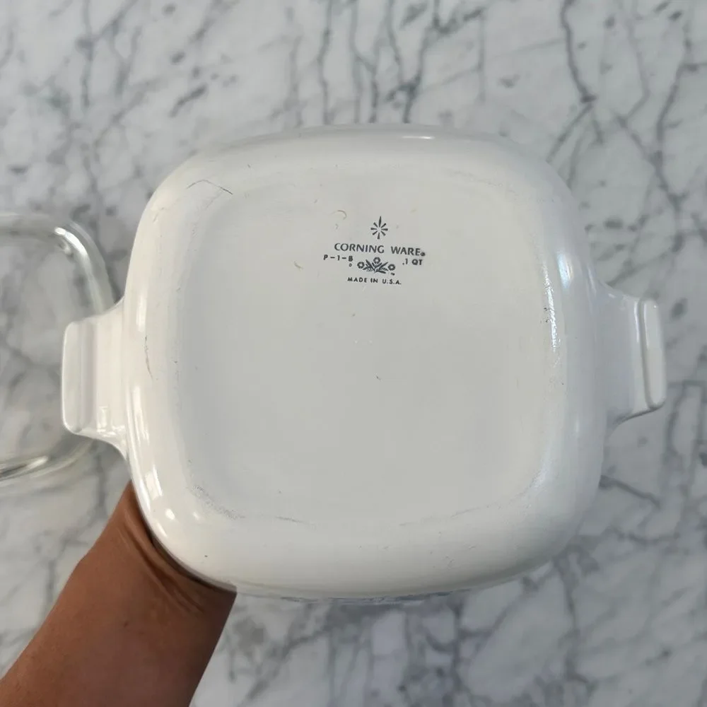 Corning Ware Cornflower Casserole Dish with Lid 1 qt 1960’s